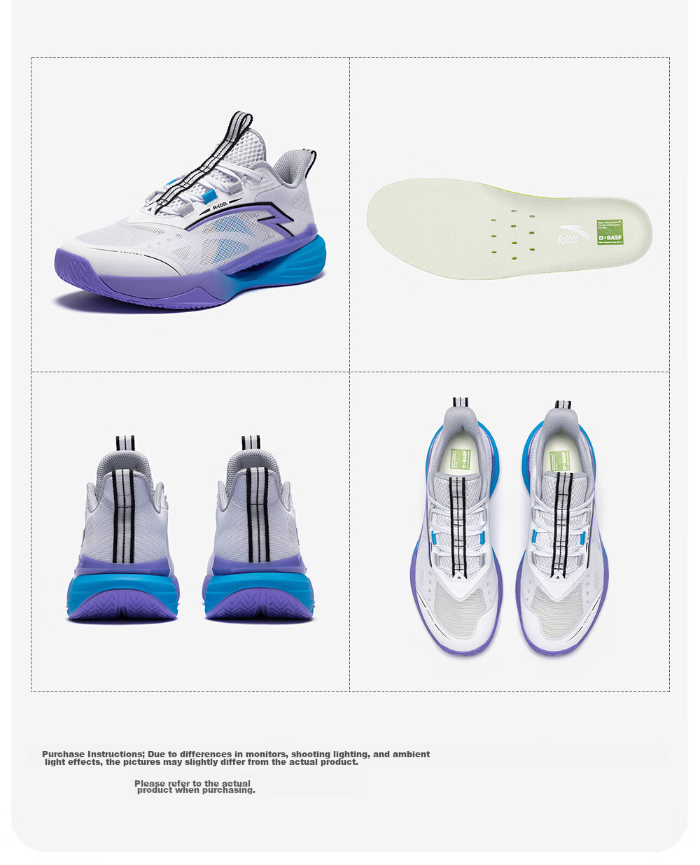 Anta Kids Boys Sports Shoes Big Kids 2026 Summer Mesh Breathable Performance Wind Tunnel Basketball Shoes A12621105 17